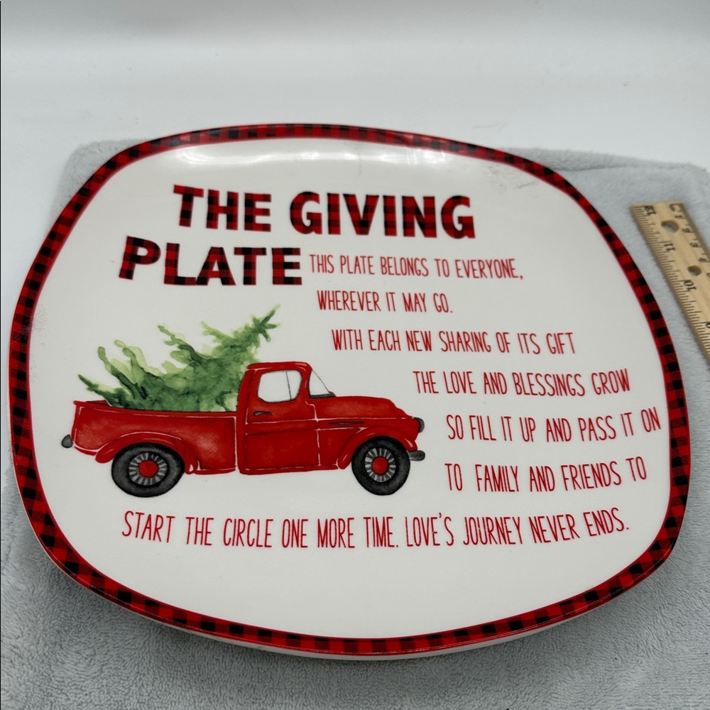 THE GIVING PLATE, Global Design Connections, Ceramic Holiday Plate 10-1/8” Dia.